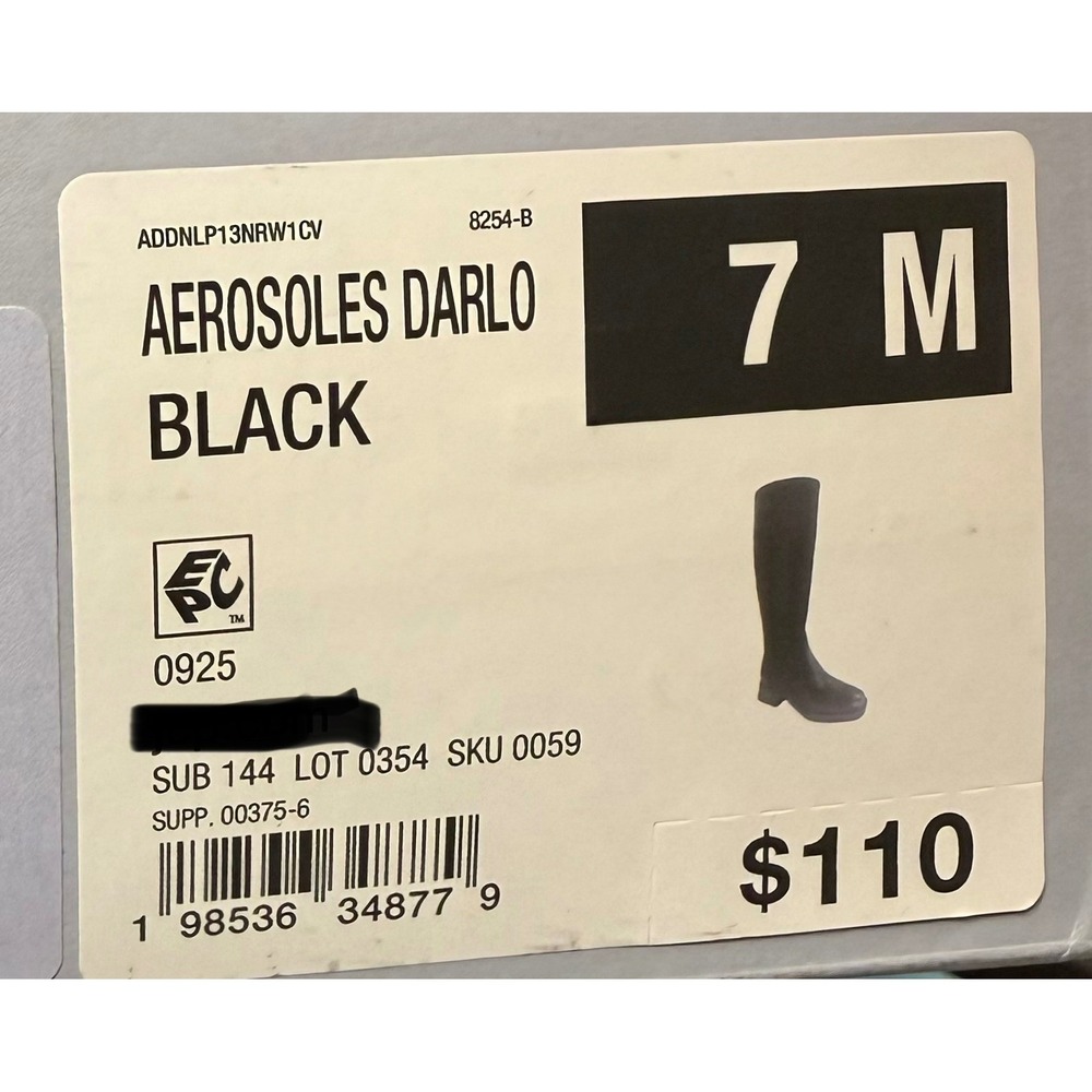 Aerosoles Darlo Black Knee High Boots Square Toe Block Heel Womens 7M A1926 - Picture 7 of 7